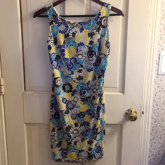 Blue and yellow floral dress - Picture 1 of 3